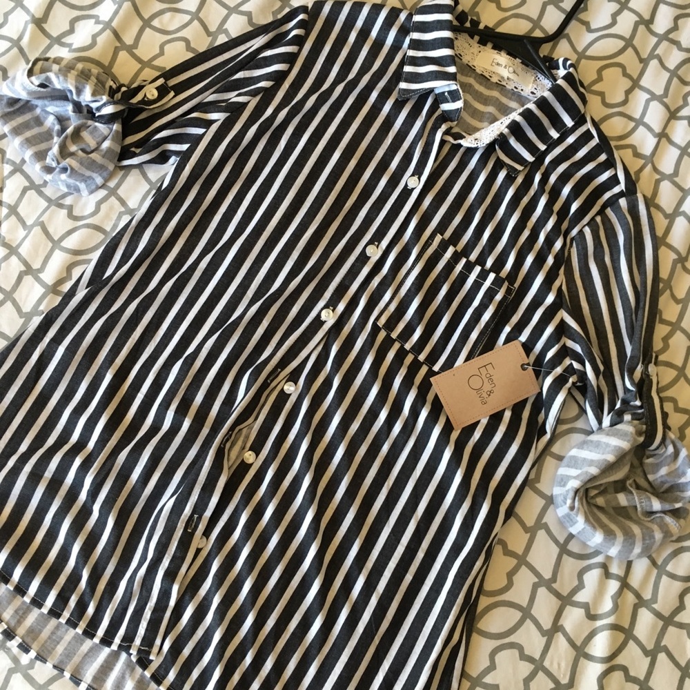 Striped button up